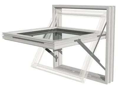 Sveiflugluggi á braut, opnast að neðan