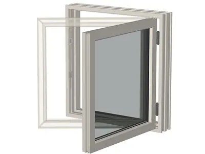 Gluggi með hliðarlömum